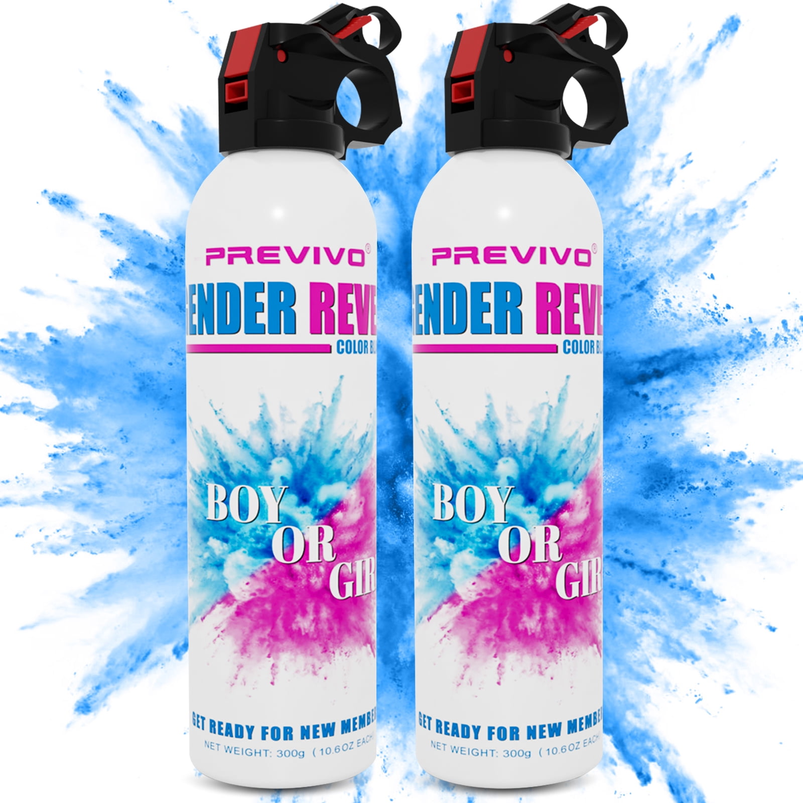 Previvo Gender Reveal Fire Extinguisher 2PCS Set Party Supplies 100