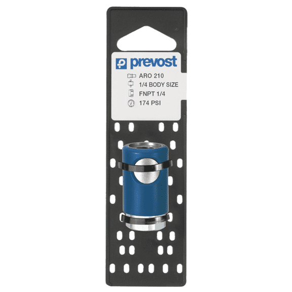 Prevost ARC 061201CP Aro 210 Interchange Silicone-Free Regular Quick Coupler on Plate, 1/4 in, FNPT, Stainless Steel