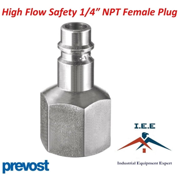 Prevost 1/4" NPT High Flow Safety Tapered Female Thread Plug ERP 076201