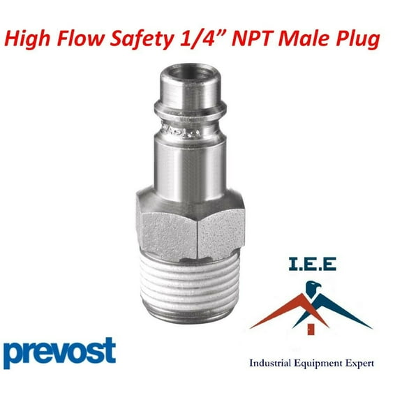 Prevost 1/4" NPT High Flow Safety Tapered Male Thread Plug ERP 076251