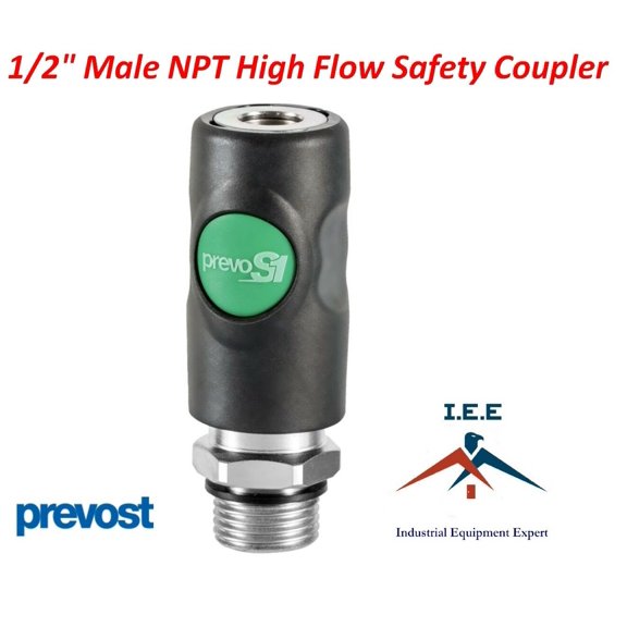 Prevost High Flow Safety Air Coupler ESI 071253 1/2" MNPT Quality New Prevo S1