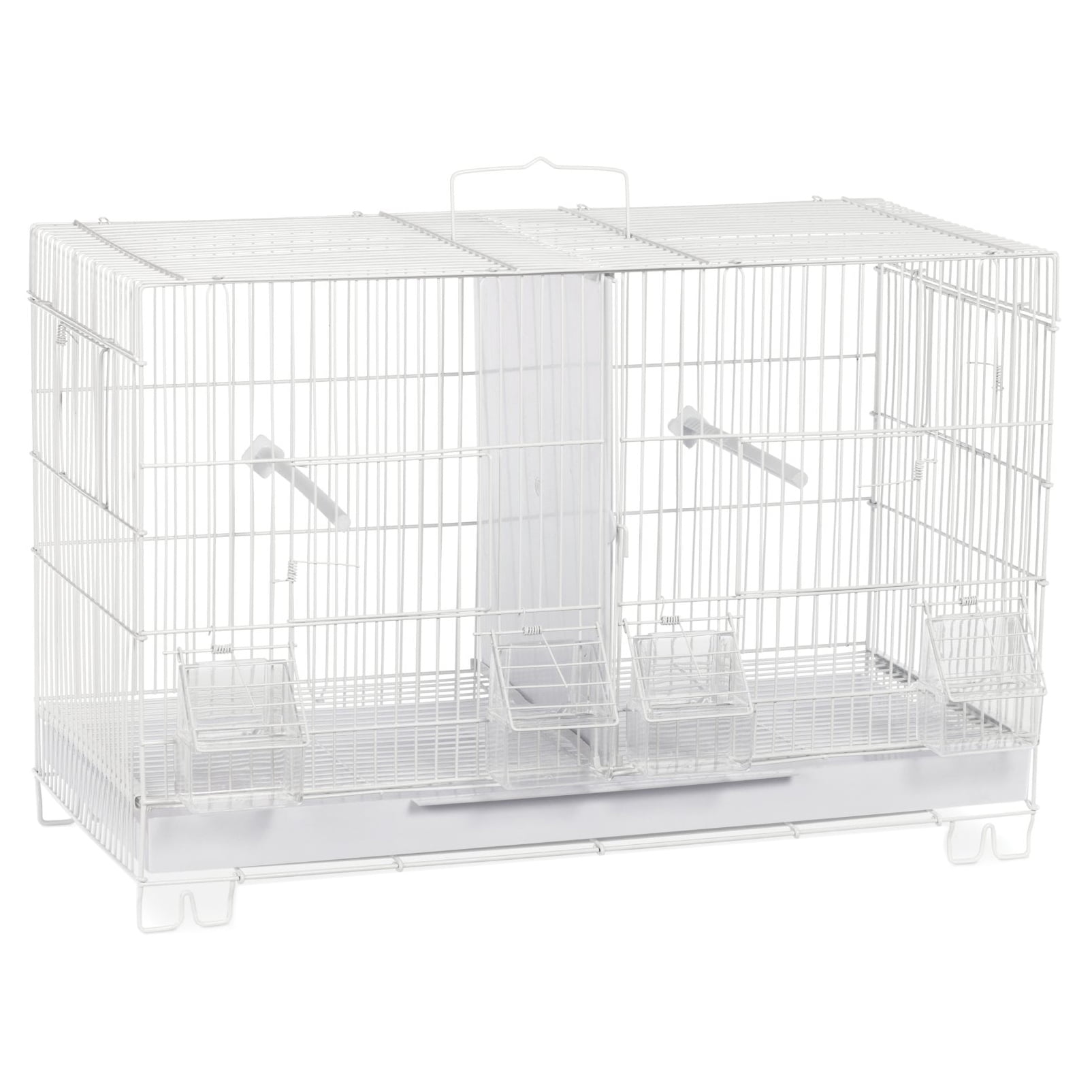 White Stackable Breeder Cage for Small Birds with Divider