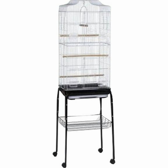 Prevue Pet F091 Budgie Bird Cage & Stand Kit, White - 21.25 x 16.5 x 60.5 in.
