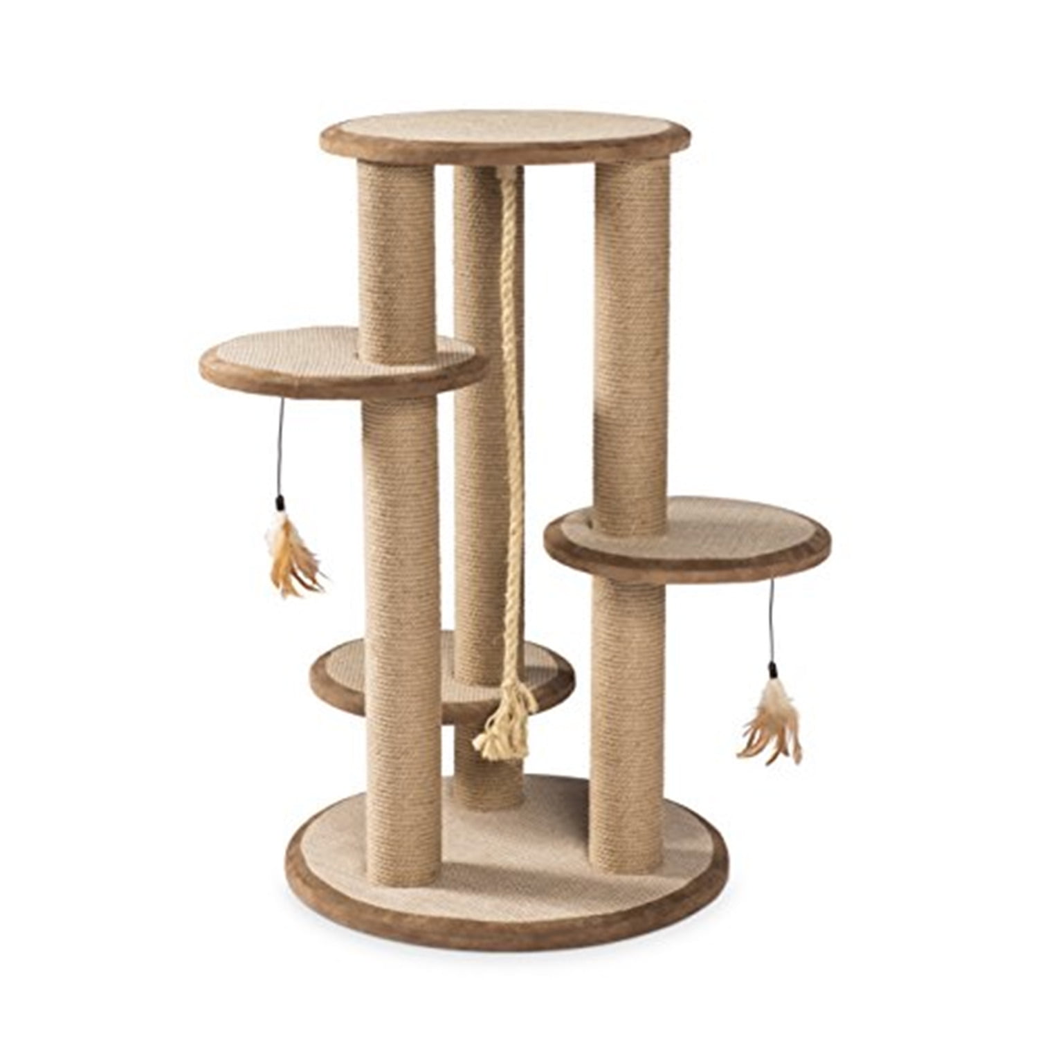 Natural Sisal Multi-Tier Cat Scratching Post with Tassels