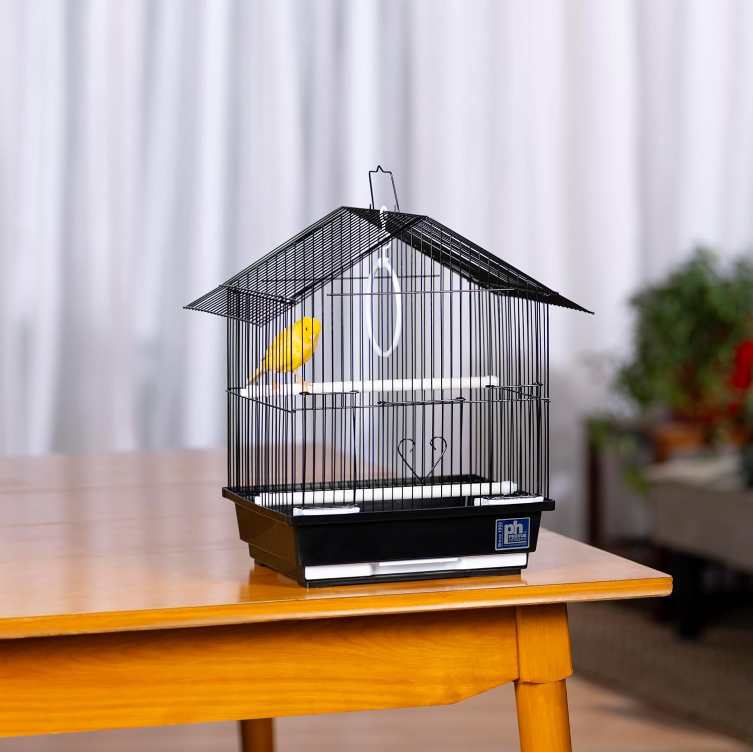 Prevue Pet Parakeet Manor Bird Cage with Handle - Versatile Carrier for Home or Travel, Small Bird Accessories, Easy Storage, Ideal for Canaries, Budgies, Finches, Parakeets, and More - Black