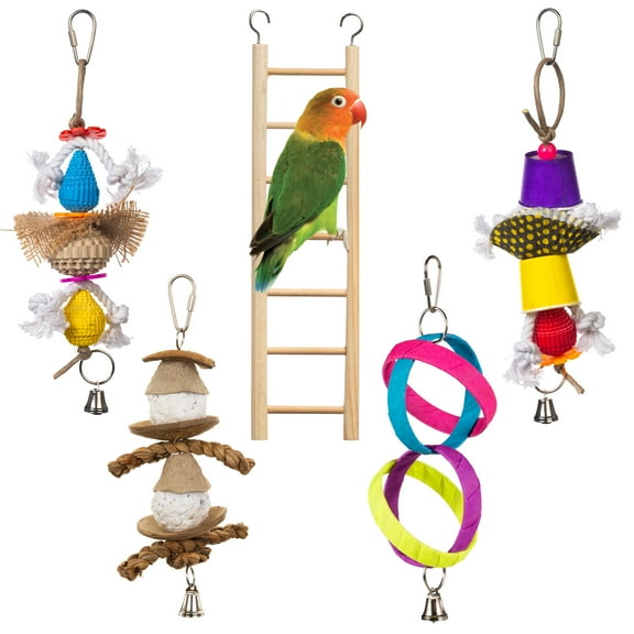 Prevue Pet Products Bells & Bites 5 Piece Bird Toy Bundle