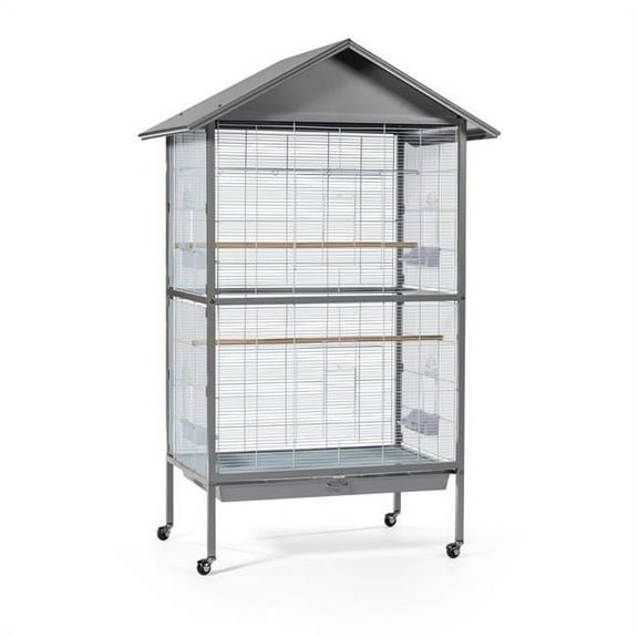 Prevue Pet Products Charming Aviary Birdcage in Metal Gray F036