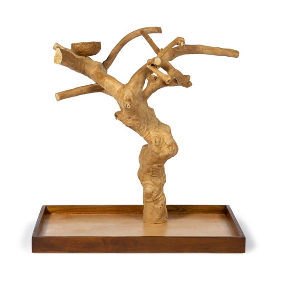 Prevue Pet Products Coffeawood Java Tree Minis Large Tan Table Top Wood Playstand 22635