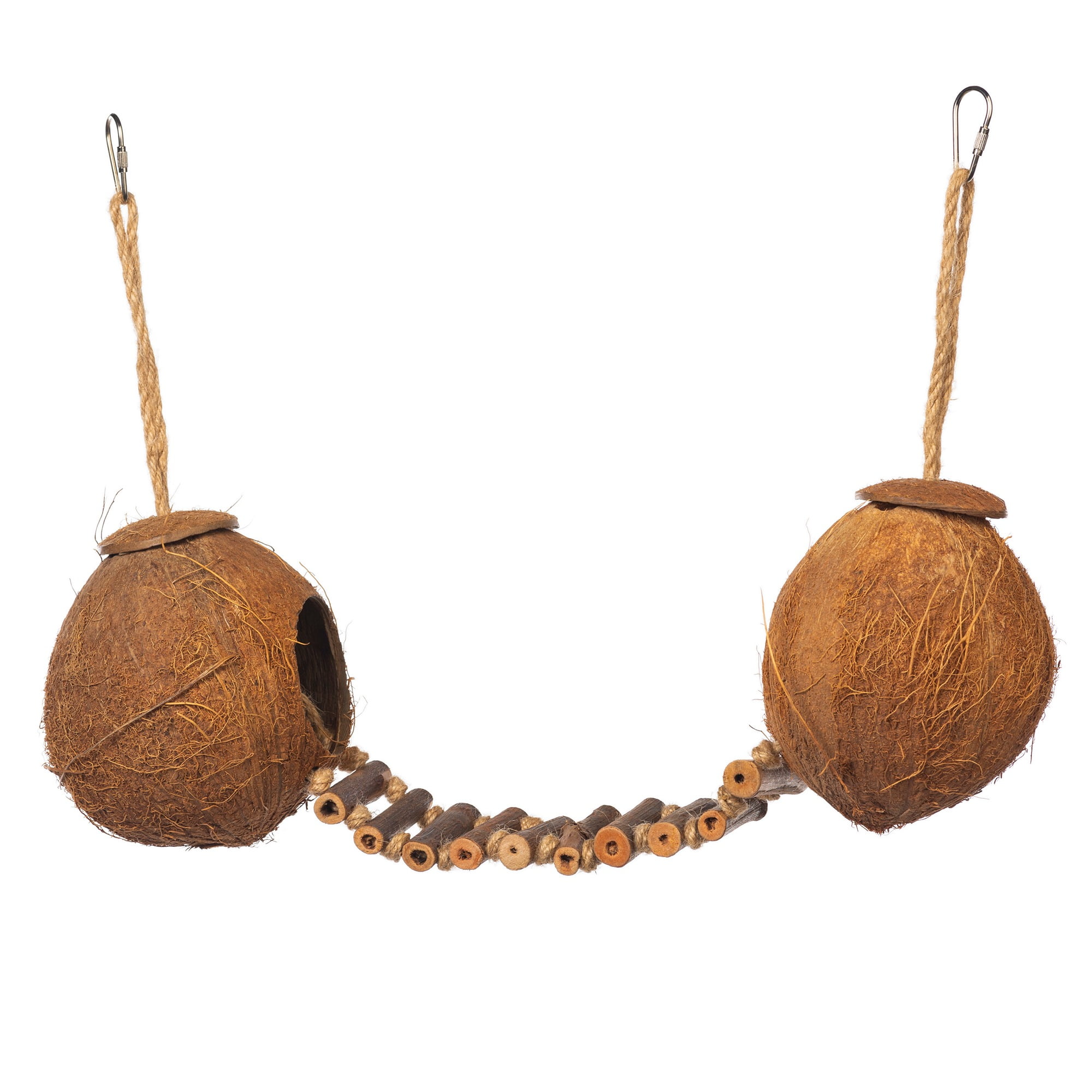 Prevue Pet Products Naturals Double Coconut with Ladder Bird Toy 62818
