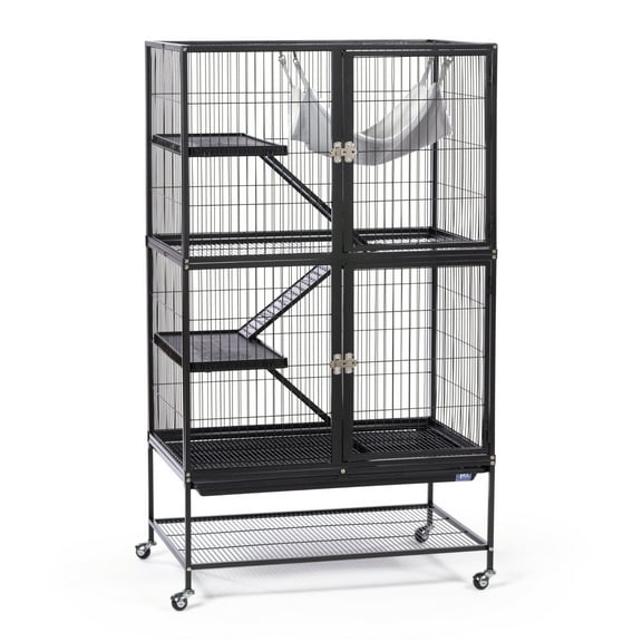 Prevue Pet Products Ferret Stack Two Story Ferret Home with Portable Stand, Escape Proof Lock, Hammock, Ramps, Expandable Add-On Cage Stacking System