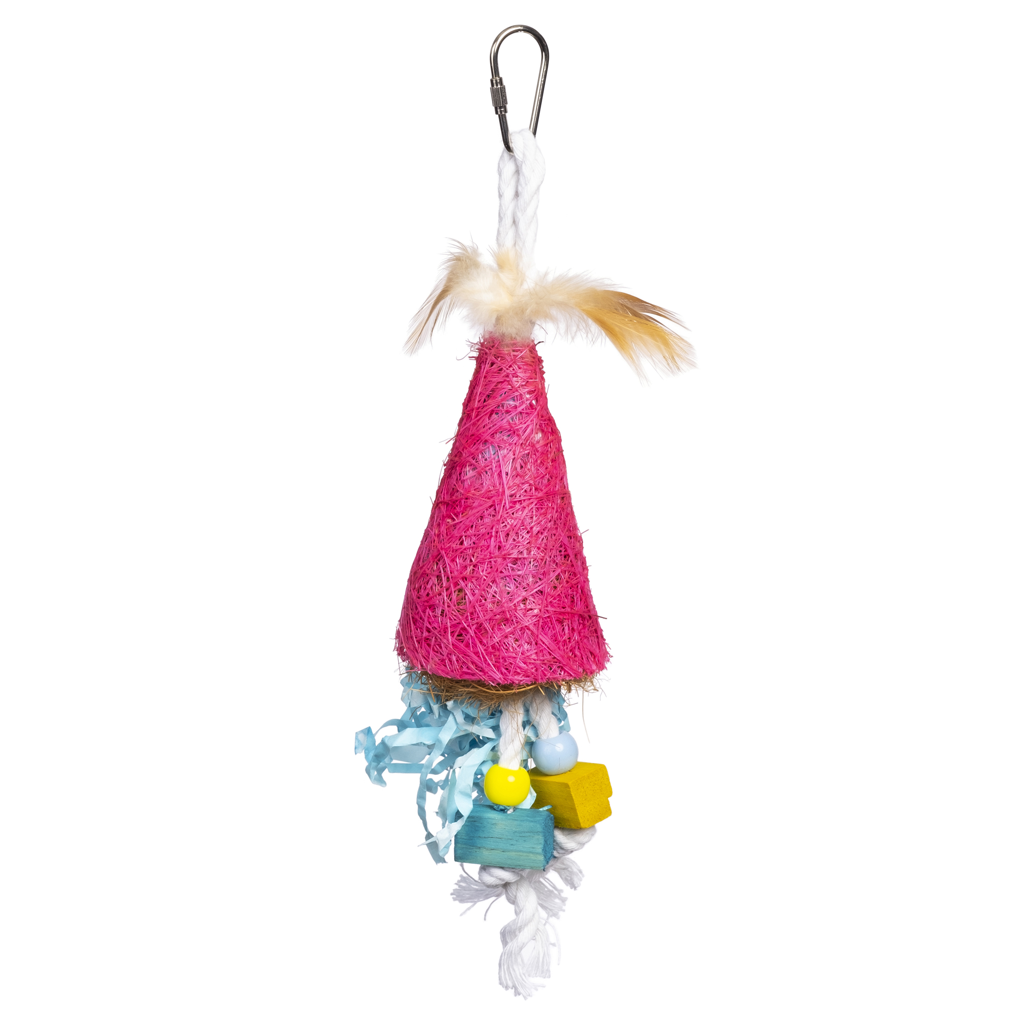 Prevue Pet Products Firecracker Preen & Pacify Pink Coco Bird Toy 62498
