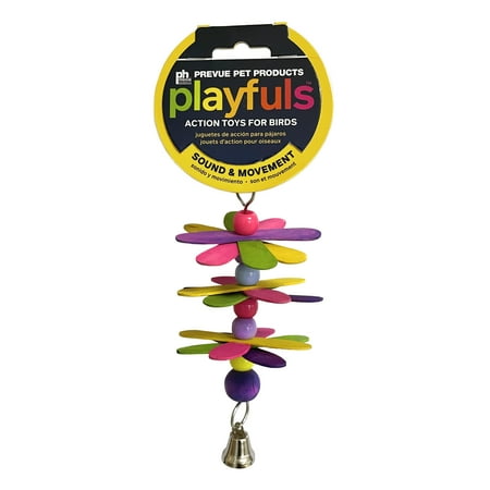 Prevue Pet Products Flower Power Bird Toy with Wood Stacking Sticks