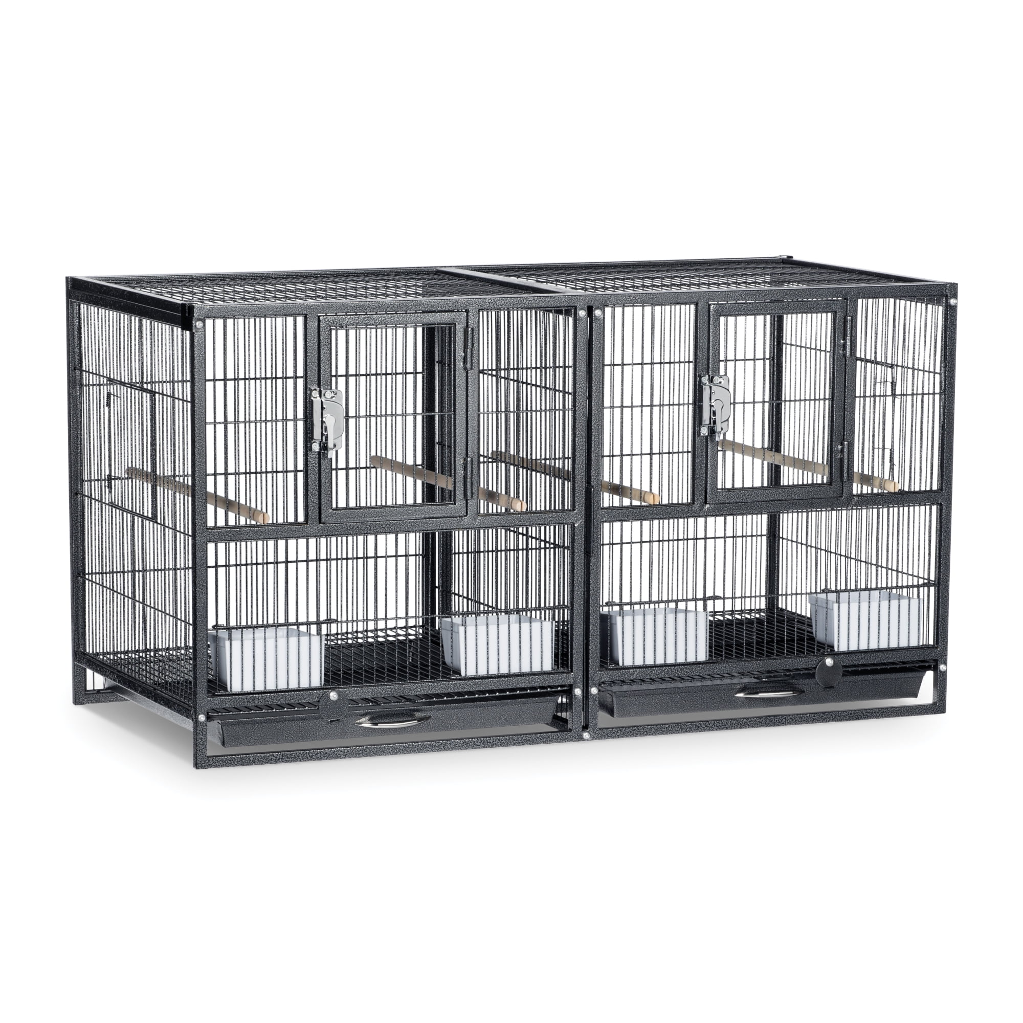Hampton Deluxe Black Steel Divided Breeder Bird Cage