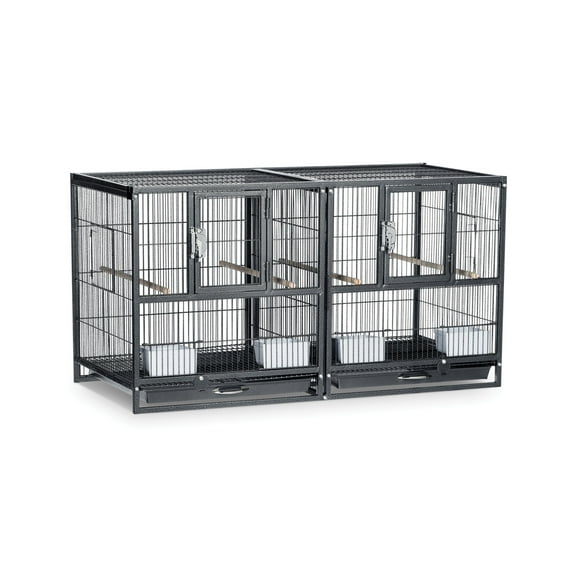 Prevue Pet Products Hampton Deluxe Divided Breeder Cage, Black Hammertone