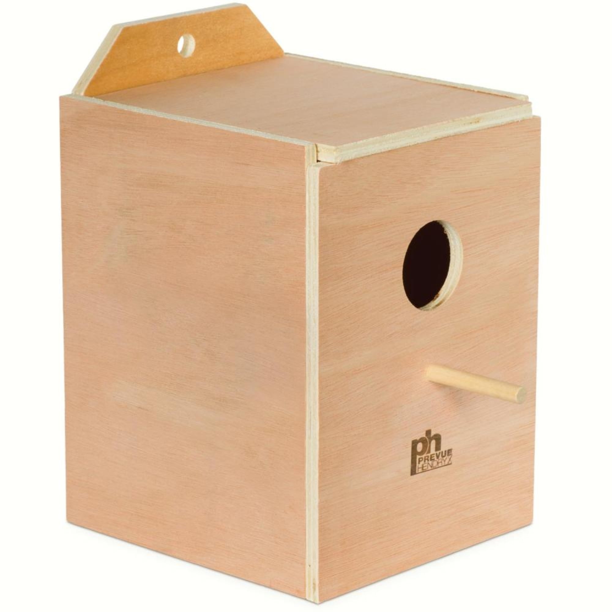 Large Natural Hardwood Parakeet Nest Box with Top Opening