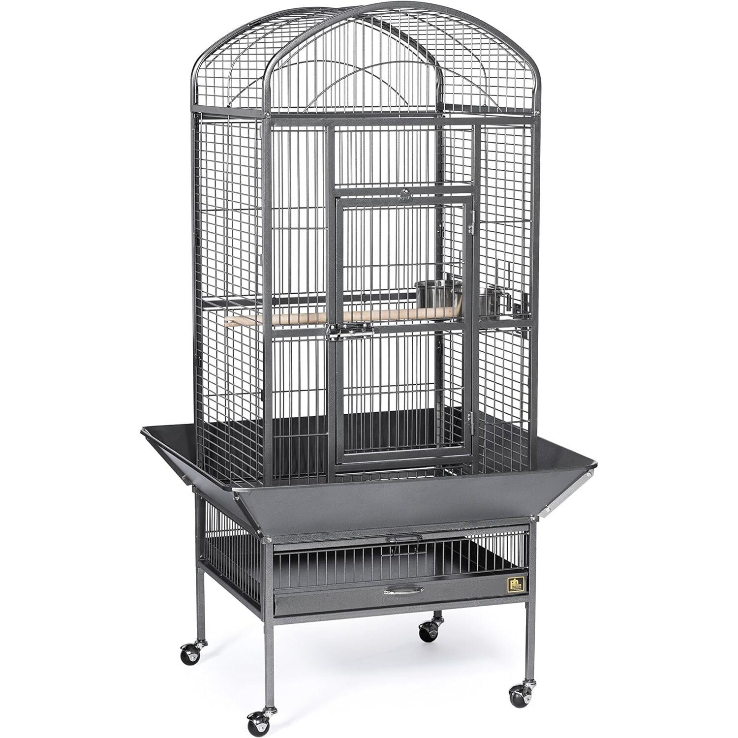 Large Black Dome Top Bird Cage with Stand