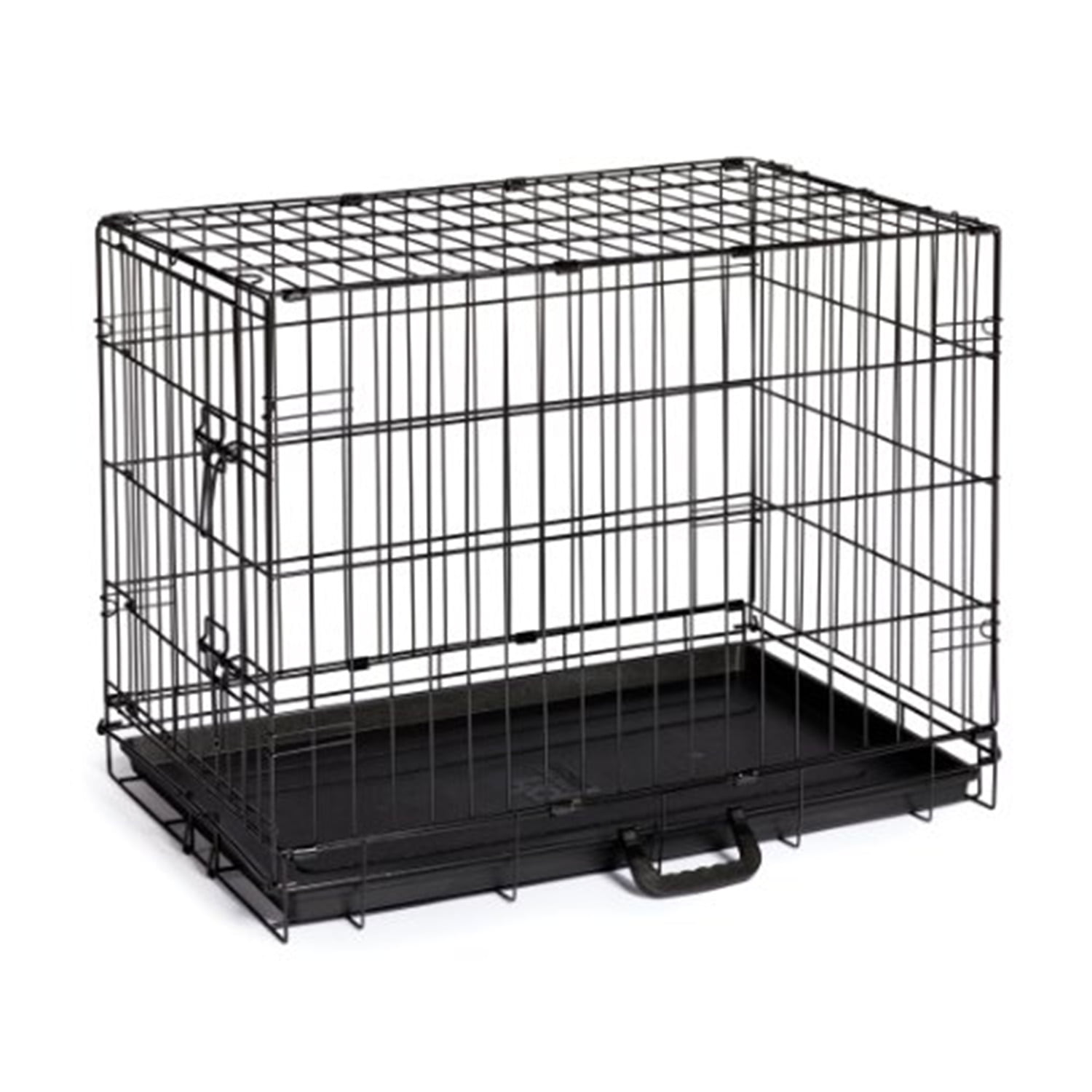 Medium Black Heavy-Gauge Mesh Folding Dog Crate