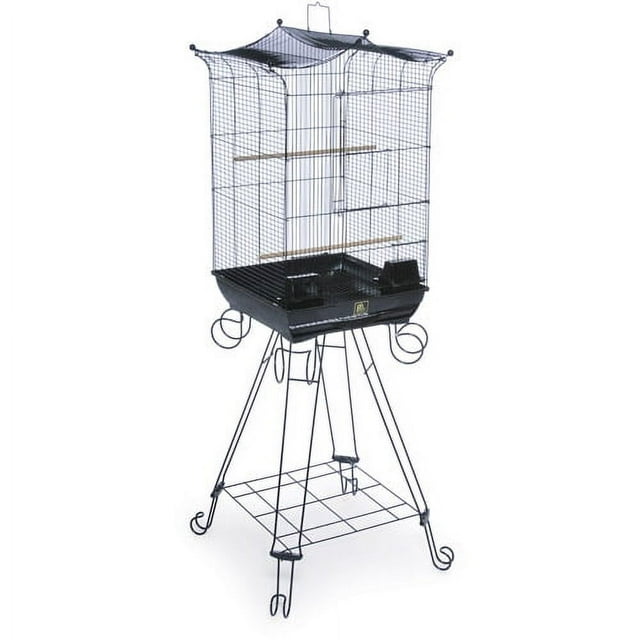 Prevue Pet Products Penthouse Suites Crown Top Cage with Stand, Black