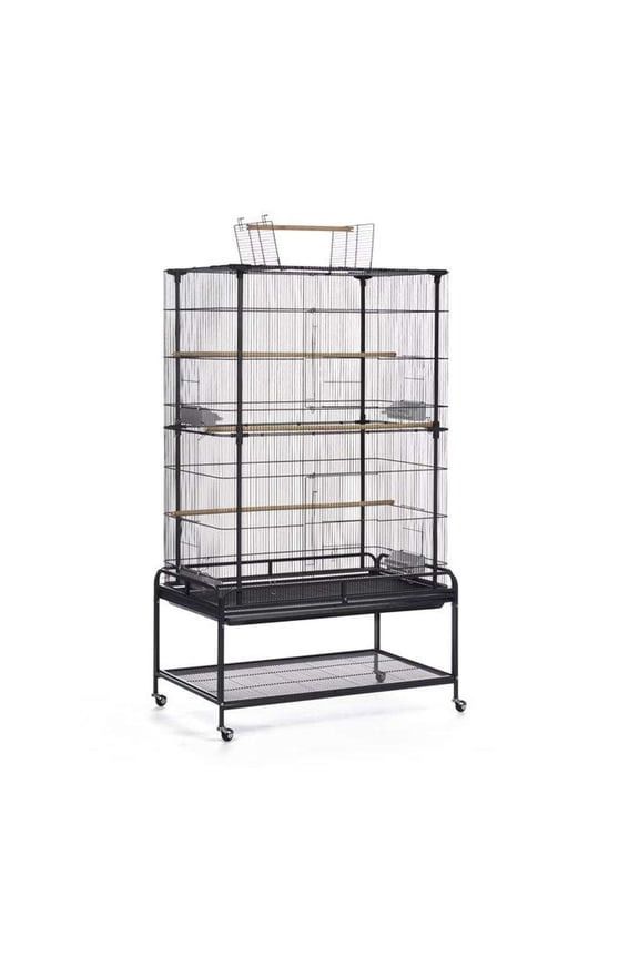 Playtop Flight Bird Cage with Metal Stand in Black Finish F085