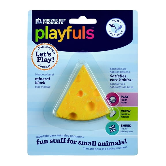 Prevue Pet Products Say Cheese! Mineral Block Small Animal Chew Toy