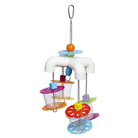 Prevue Pet Products Sink 'n Seek - Playfuls Forage & Engage Bird Toy, Multicolor with Plastic Balls and Metal Chain 60250