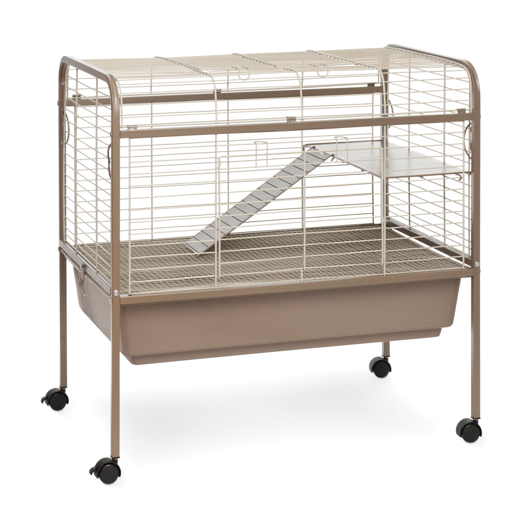 Coco and White Steel Small Animal Cage with Stand