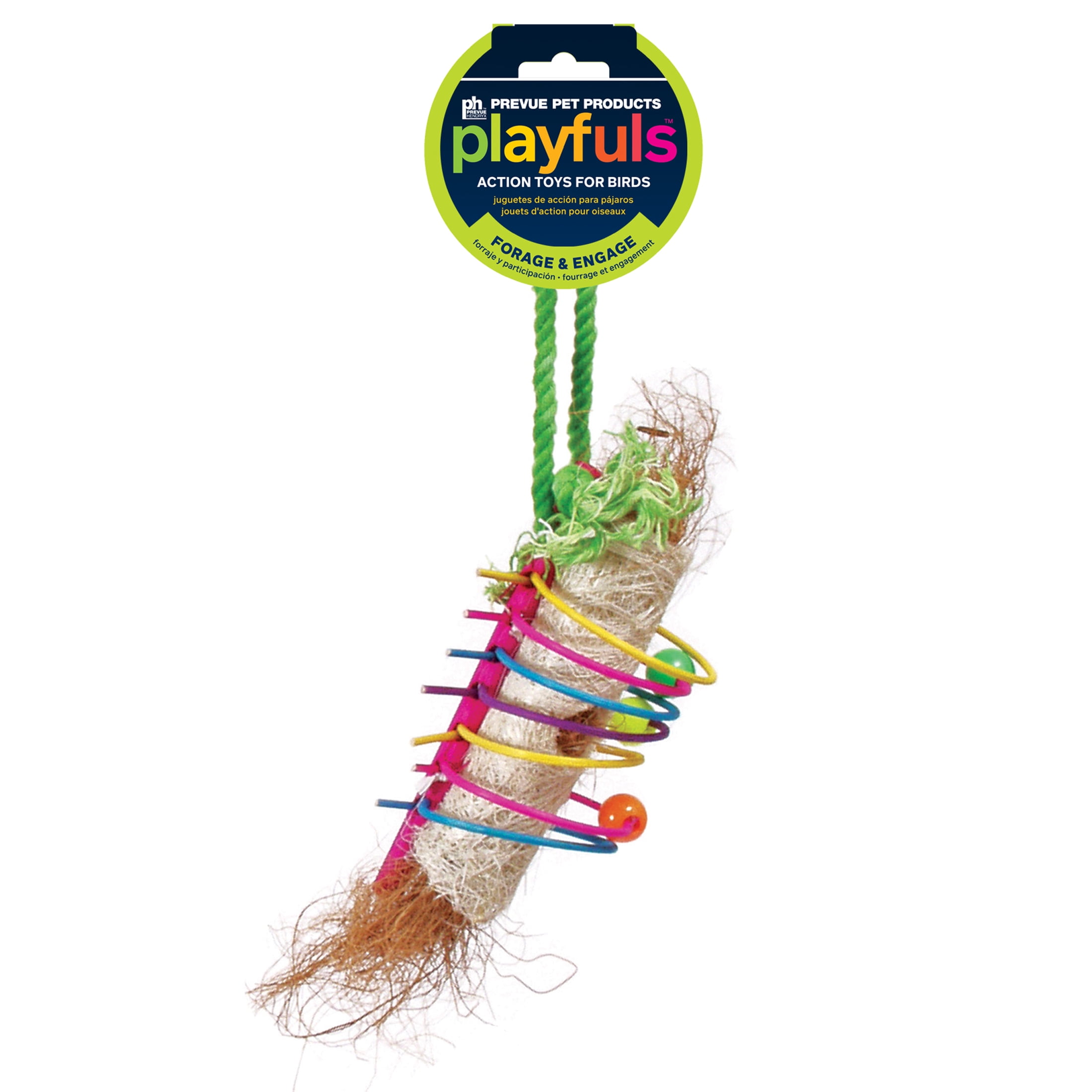 Prevue Pet Products Tropical Teasers Tiki Time Bird Toy, Plastic and Coconut