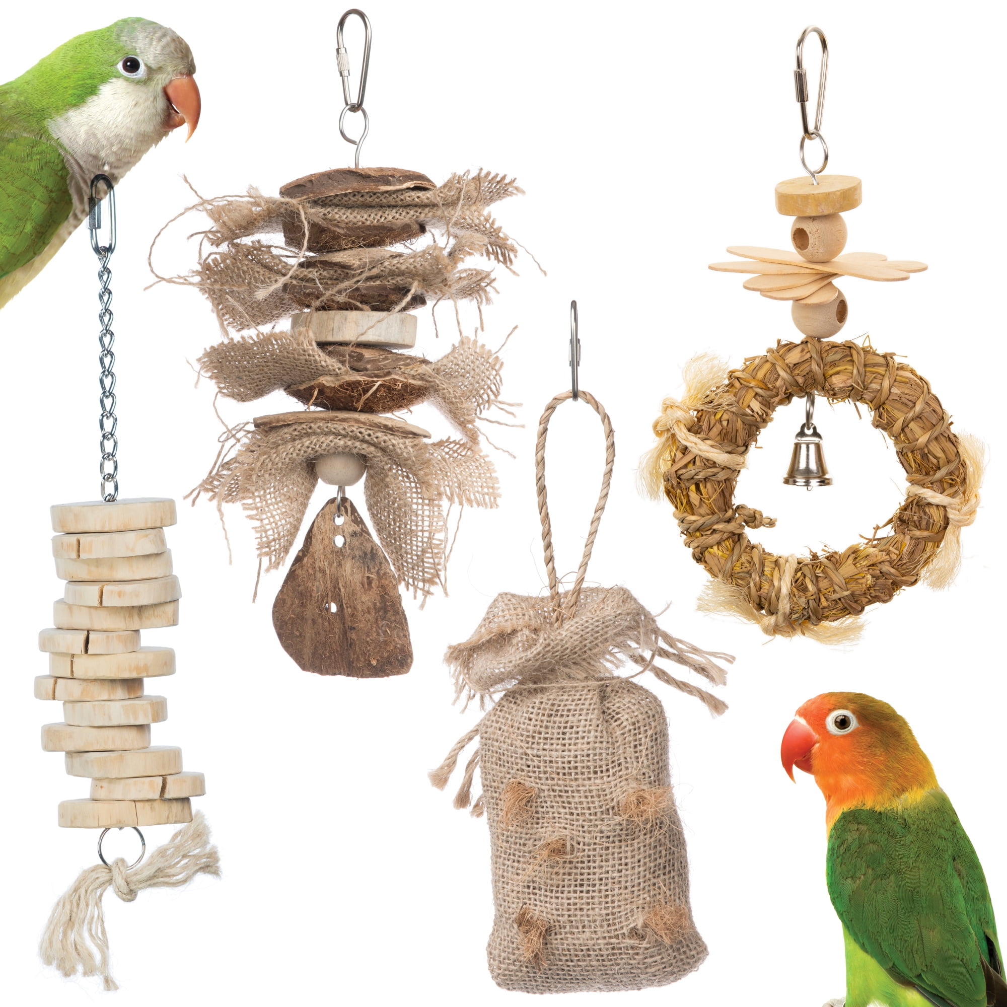 Prevue Pet Products Wholesome Naturals 4 Piece Bird Toy Bundle 63011