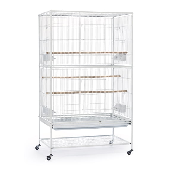 Prevue Pet Products Wrought Iron Flight Bird Cage with Stand, Chalk White