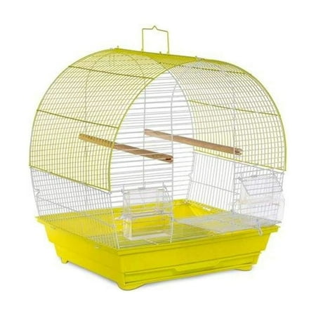Prevue Pet Products Soho Dome Top Roof Chartreuse & White