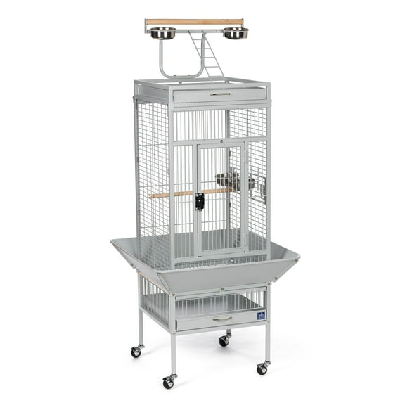 Prevue Pet Products Playtop Bird Home - Pewter White Bird Cage 3151W