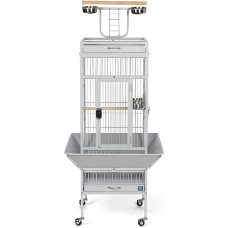 Prevue Select Wrought Iron Cockatiel Bird Cage 18x18x57", color: Pewter