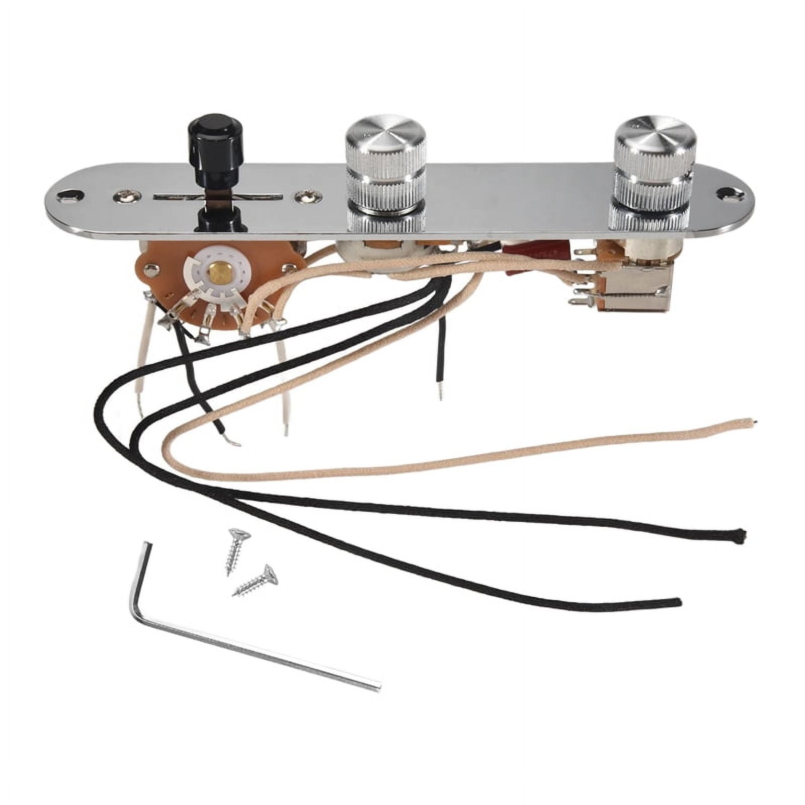 Prewired Guitar Control Plate Assembly,Loaded 3-Way Blade Switch Push Pull Potentiometer Excellent Pot Speed Knobs