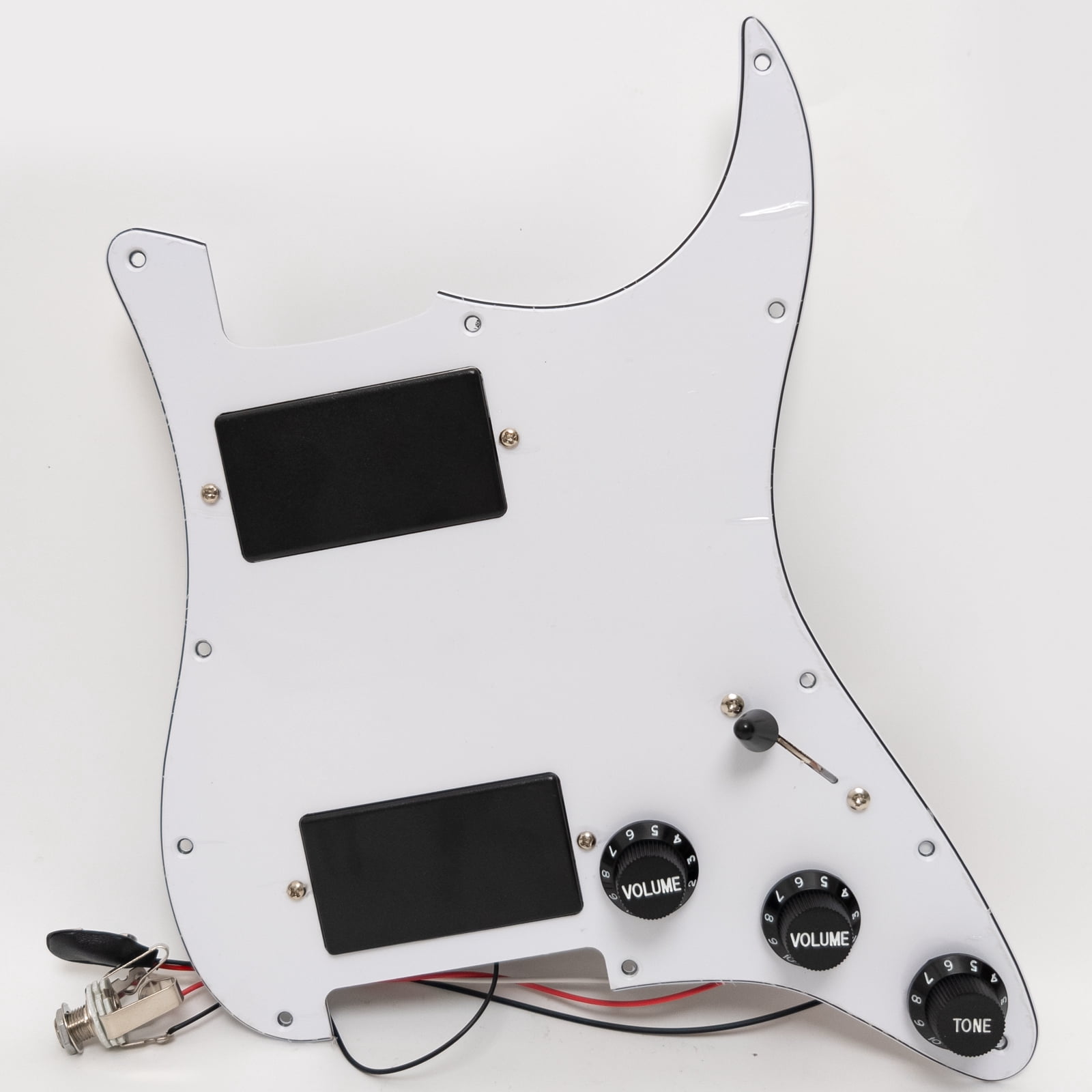 HH Prewired Loaded Pickguard, Active Humbuckers Ceramic Bridge & Alnico V Neck, Solderless Installation, for Fender Strat Guitar