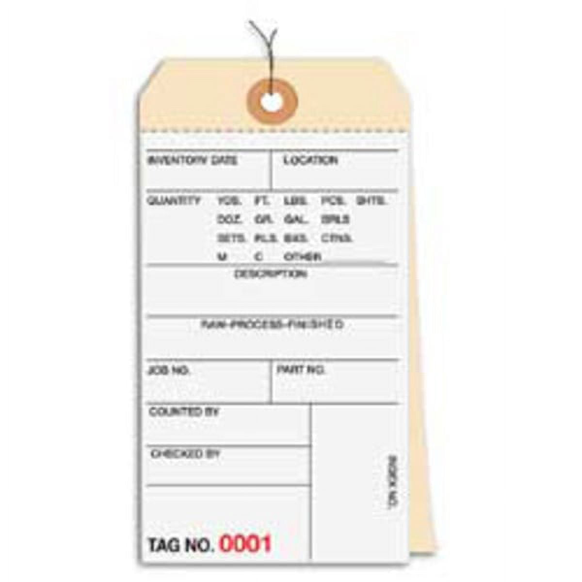 Prewired Manila Inventory Tags, 2-Part Carbonless, 6000-6499, Box Of ...