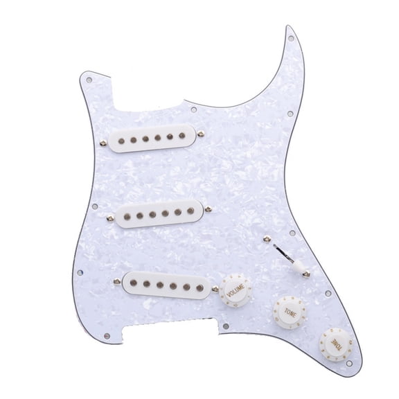 Prewired SSS Pickguard Scratch Plate Loaded 11 Holes Guitar Single Coil Pickups with Pickguard Scratchplate Back Cover