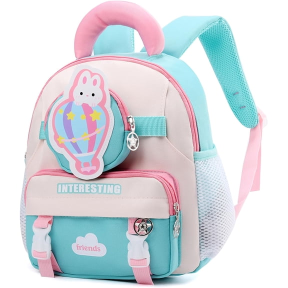 Prewomen Backpack Set for womens womens 2-in-1 Toddler womens Backpack 12in with Detachable Waist Bag Water-Resistant Oxford, Dark Blue Car