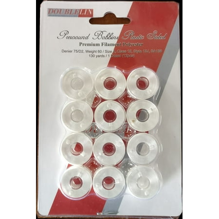 Prewound Bobbins, Size A, Style A, Class 15, Style 15J, SA156, Brother size 11.5, Plastic Sided, 12pcs,75/D2