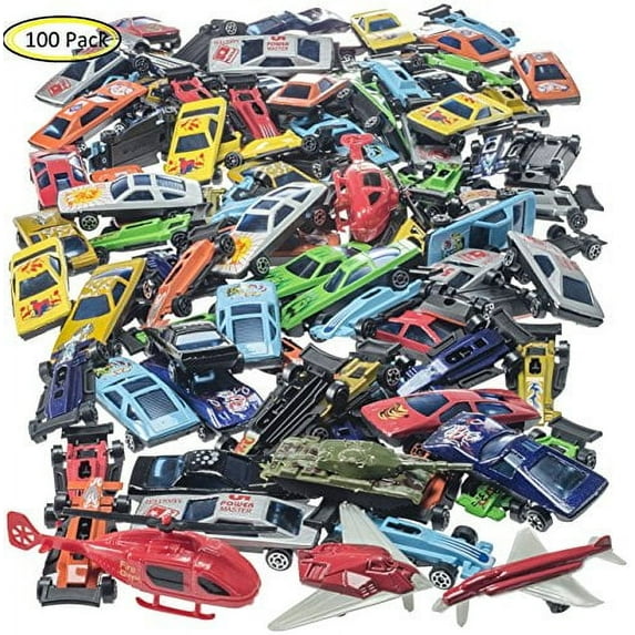 Prextex 100 Pc Die Cast Toy Cars Party Favors Easter Eggs Filler or Cake Toppers Stocking Stuffers Cars Toys for Kids