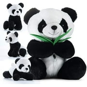 Prextex 13" Plush Panda Bear Zippered Carrier & 3 Cubs Plushies | Soft Panda Bear Stuffed Animal, Panda Plush Toy, Stuffed Panda Toys, Kid Toy, Pillow