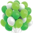 thumbnail image 1 of Prextex 75 Dinosaur Party Balloons 12 Inch Green and White Balloons with Ribbon for Dinosaur or Safari Color Theme Party Decoration, Baby Shower, Birthday Parties Supplies, Helium Quality, 1 of 6