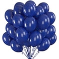 thumbnail image 1 of Prextex 75 Midnight Blue Party Balloons 12 Inch Deep Blue Balloons with Matching Color Ribbon for Theme Party Decoration, Wedding, Baby Shower, Birthday Parties Supplies or Arch Dcor - Helium Quality, 1 of 4