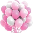 thumbnail image 1 of Prextex 75 Party Balloons 12 Inch Pink, Baby Pink and White Balloons with Ribbon for Pink White Color Theme Party Decoration, Girl Baby Shower, Bachelorette, Birthday Parties Supplies, Helium Quality, 1 of 5