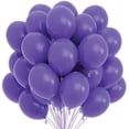 thumbnail image 1 of Prextex 75 Purple Party Balloons 12 Inch Purple Balloons with Matching Color Ribbon for Purple Theme Party Decoration, Weddings, Baby Shower, Birthday Parties Supplies or Arch Décor - Helium Quality, 1 of 6