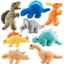 Prextex Assorted 5" Plush Dinosaurs Play Set, 8 Pack | Stuffed Animal Assortment Great Set for Kids