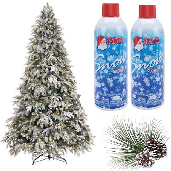 Prextex Christmas Artificial Snow Spray - Aerosol Decoration Tree Holiday - Winter Fake Crafts - Winter Party Snow Nieve (Pack of Two, 13 OZ Bottles)