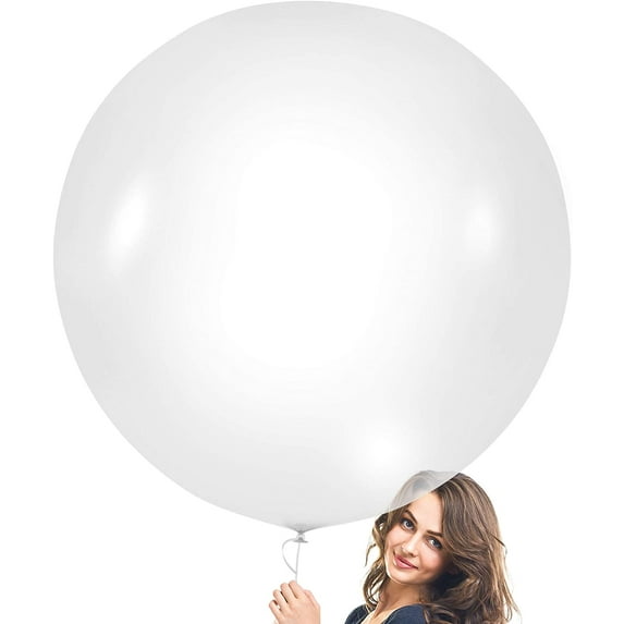 Prextex Clear Giant Balloons - 8 Jumbo 36 Inch Clear Balloons for Photo Shoot, Wedding, Baby Shower, Birthday Party and Event Decoration - Strong Latex Big Round Balloons - Helium Quality