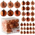 thumbnail image 1 of Prextex Copper Christmas Ball Ornaments for Christmas Decorations - 36 Pieces Xmas Tree Shatterproof Ornaments with Hanging Loop for Holiday and Party Decoration (Combo of 6 Styles in 3 Sizes), 1 of 5