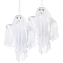 Prextex Halloween Fabric Ghost - 2 Pcs Halloween Hanging Spooky Ghost Props for Indoor and Outdoor Decorations