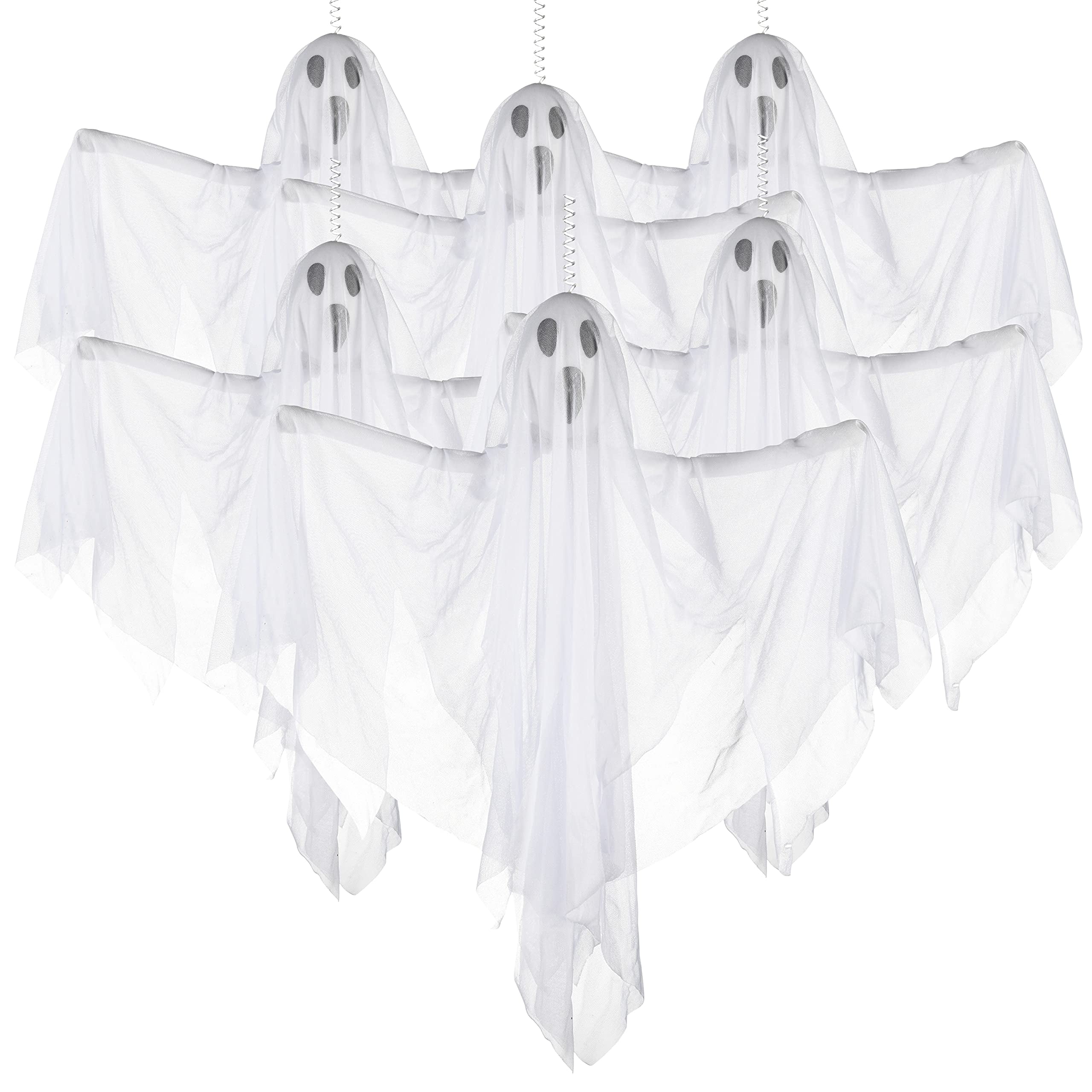 Prextex Halloween Fabric Ghost. 6 Pcs Halloween Hanging Spooky Ghost ...